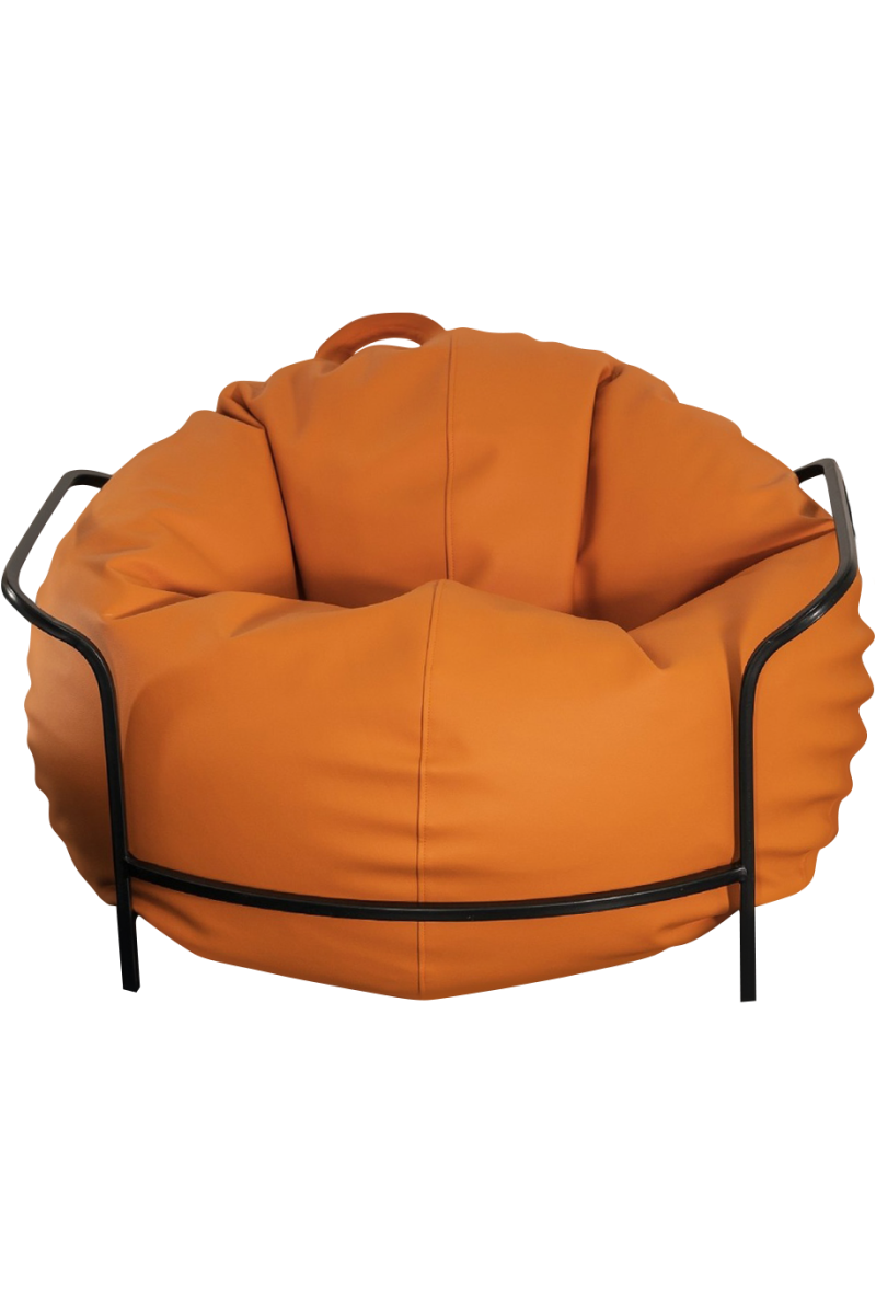 картинка Кресло Лофт Эко Кожа Оранжевый от магазина бескаркасной мебели Bag Life+