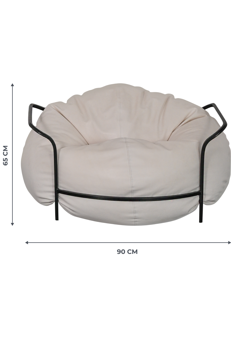 картинка Кресло Лофт Эко Кожа Белый от магазина бескаркасной мебели Bag Life+